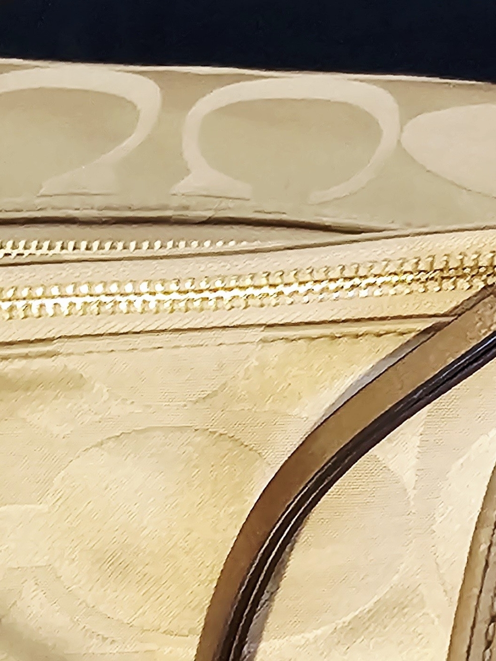 Coach Metallic Gold Signature Tote Bag - Picture 4 of 9